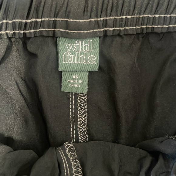 NWT Wild Fable Black Parachute Rip Cord Straight Leg Pants - Picture 6 of 10